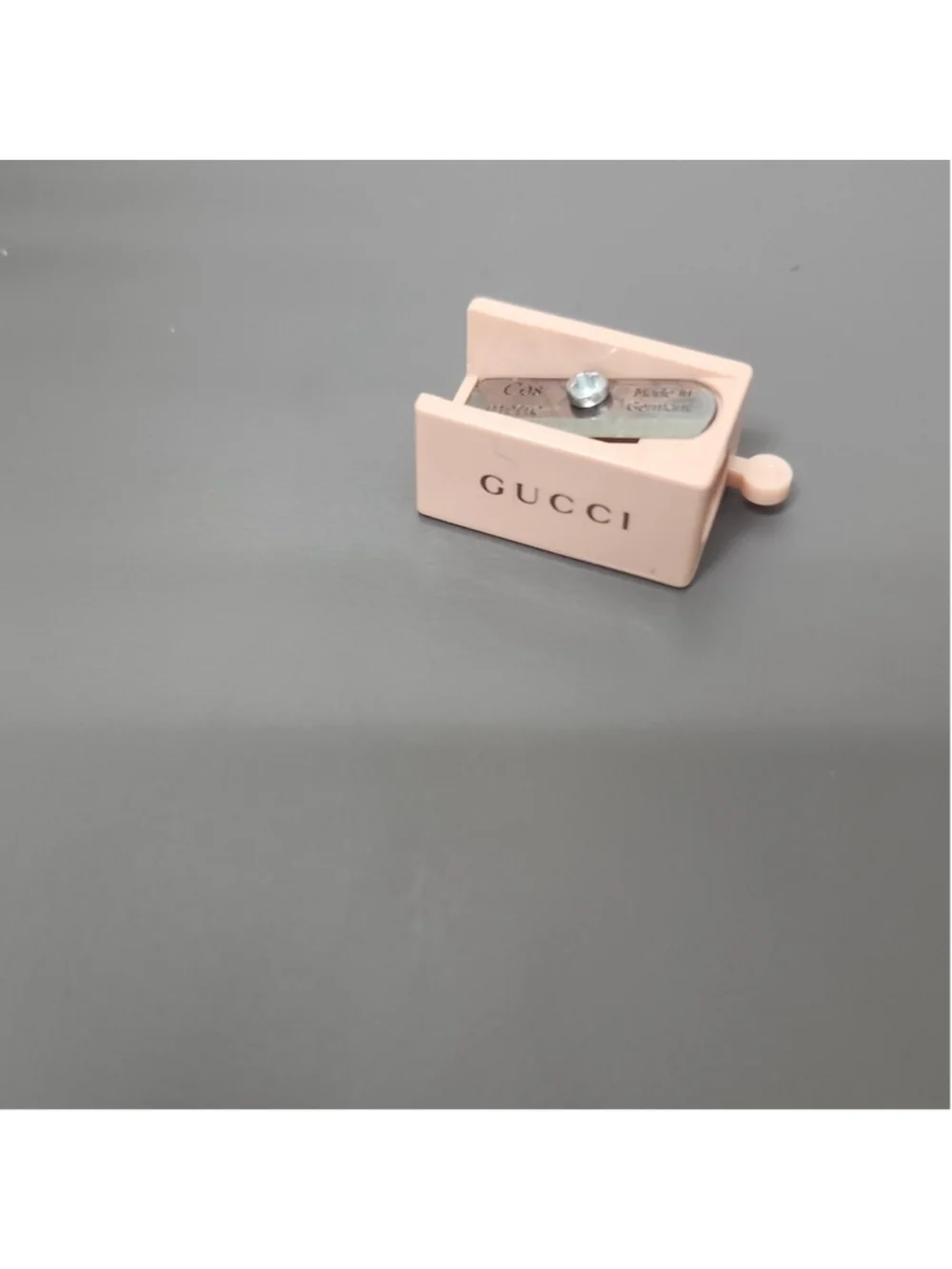 Gucci Single Hole Makeup Pencil Sharpener Beige w/ Cleaning Pick